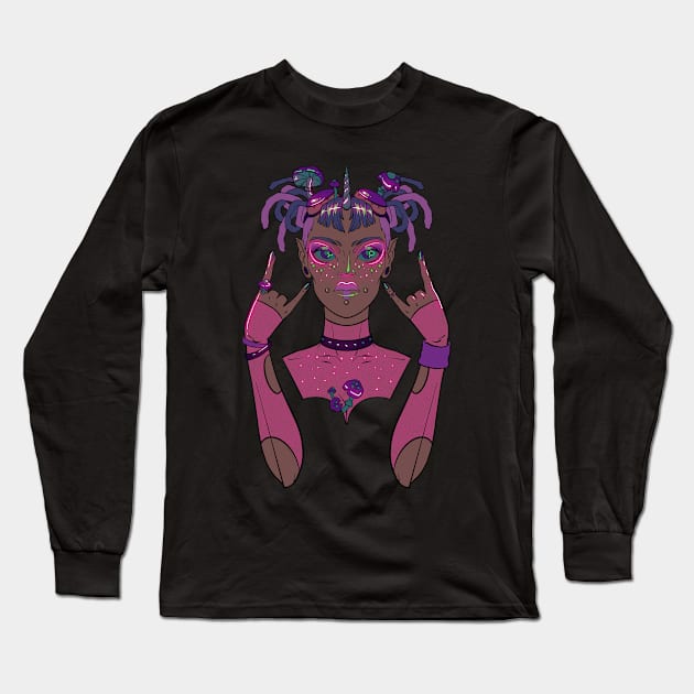 Pixie punk neon cybergoth Long Sleeve T-Shirt by Mariiastuff